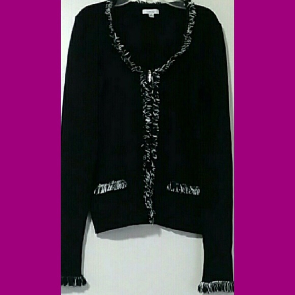 Cache black cardigan with fringe - Picture 1 of 4